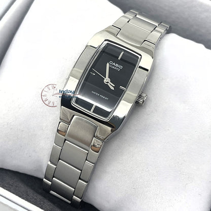 Casio Fashion Women's Watch LTP-1165A-1C2 Silver/Black Stainless Steel Band Mineral Glass