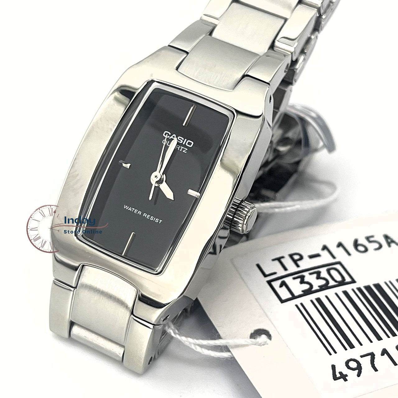 Casio Fashion Women's Watch LTP-1165A-1C2 Silver/Black Stainless Steel Band Mineral Glass