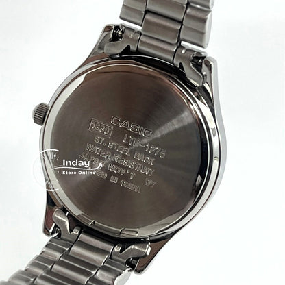 Casio Fashion Women's Watch LTP-1275D-1A Silver/Black Stainless Steel Band Mineral Glass Triple-fold Clasp