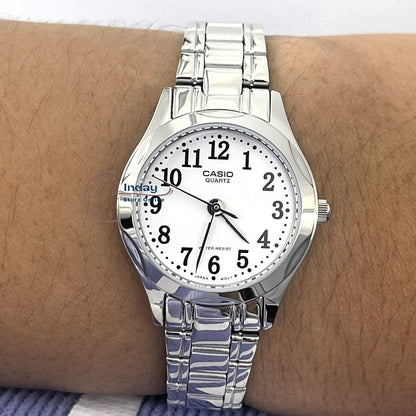 Casio Fashion Women's Watch LTP-1275D-7B Silver Stainless Steel Band Mineral Glass Triple-fold Clasp