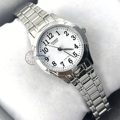 Casio Fashion Women's Watch LTP-1275D-7B Silver Stainless Steel Band Mineral Glass Triple-fold Clasp
