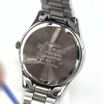 Casio Fashion Women's Watch LTP-1275D-7B Silver Stainless Steel Band Mineral Glass Triple-fold Clasp