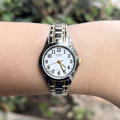Casio Fashion Women's Watch LTP-1275SG-7B Two Tone Stainless Steel Strap