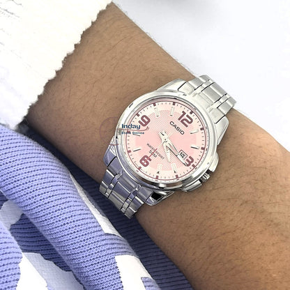 Casio Fashion Women's Watch LTP-1314D-5A Silver Stainless Steel Band Mineral Glass