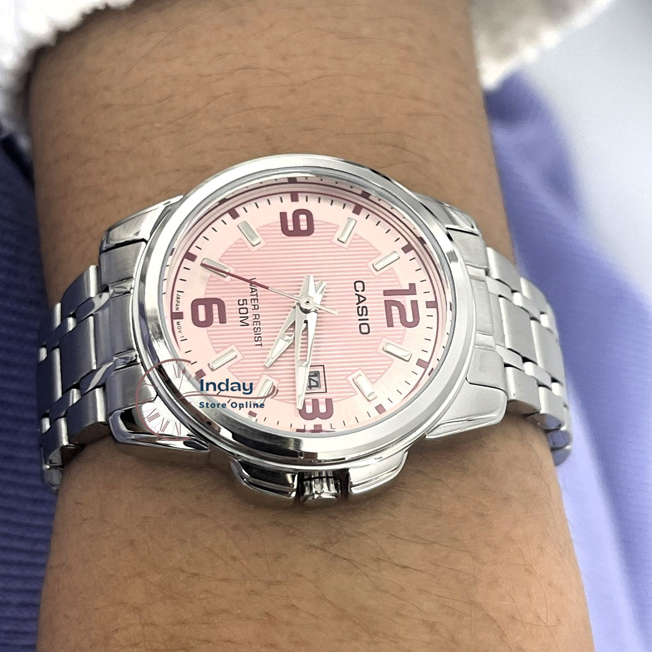 Casio Fashion Women's Watch LTP-1314D-5A Silver Stainless Steel Band Mineral Glass