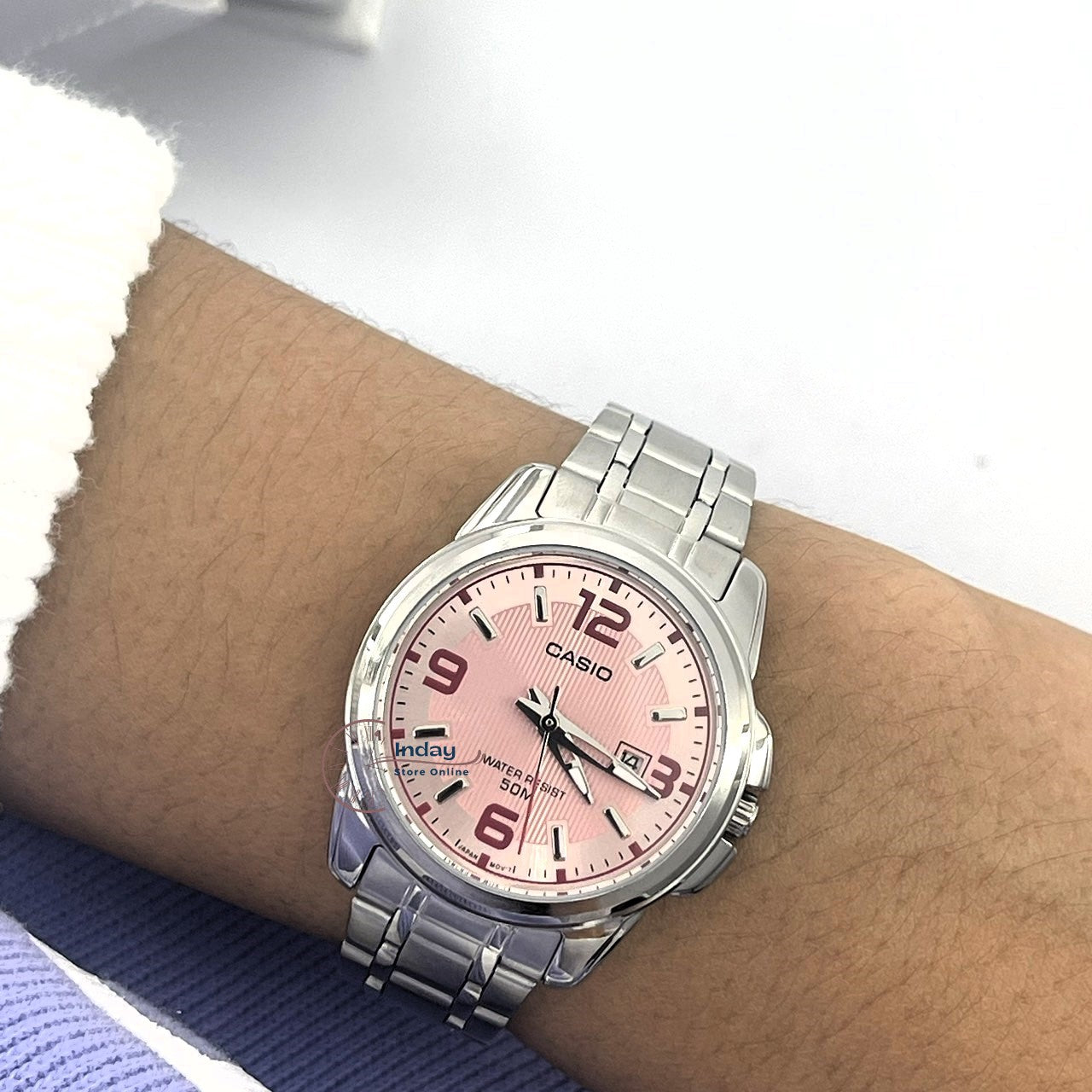 Casio Fashion Women's Watch LTP-1314D-5A Silver Stainless Steel Band Mineral Glass