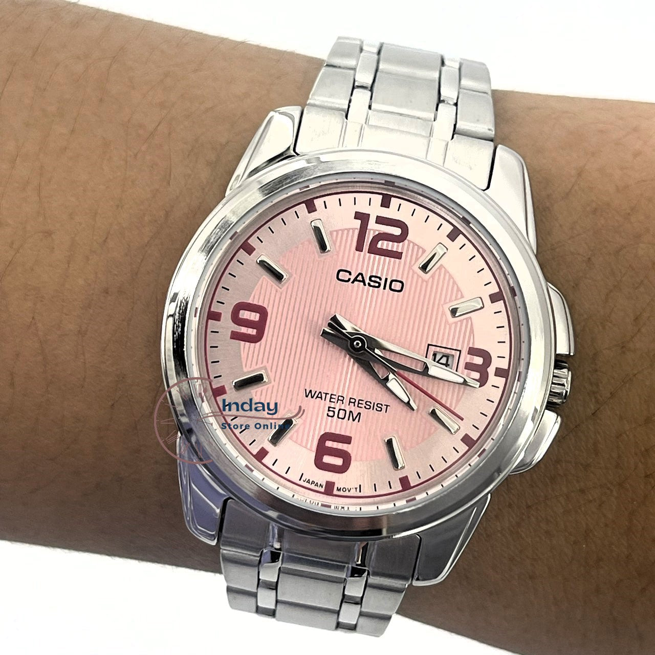Casio Fashion Women's Watch LTP-1314D-5A Silver Stainless Steel Band Mineral Glass