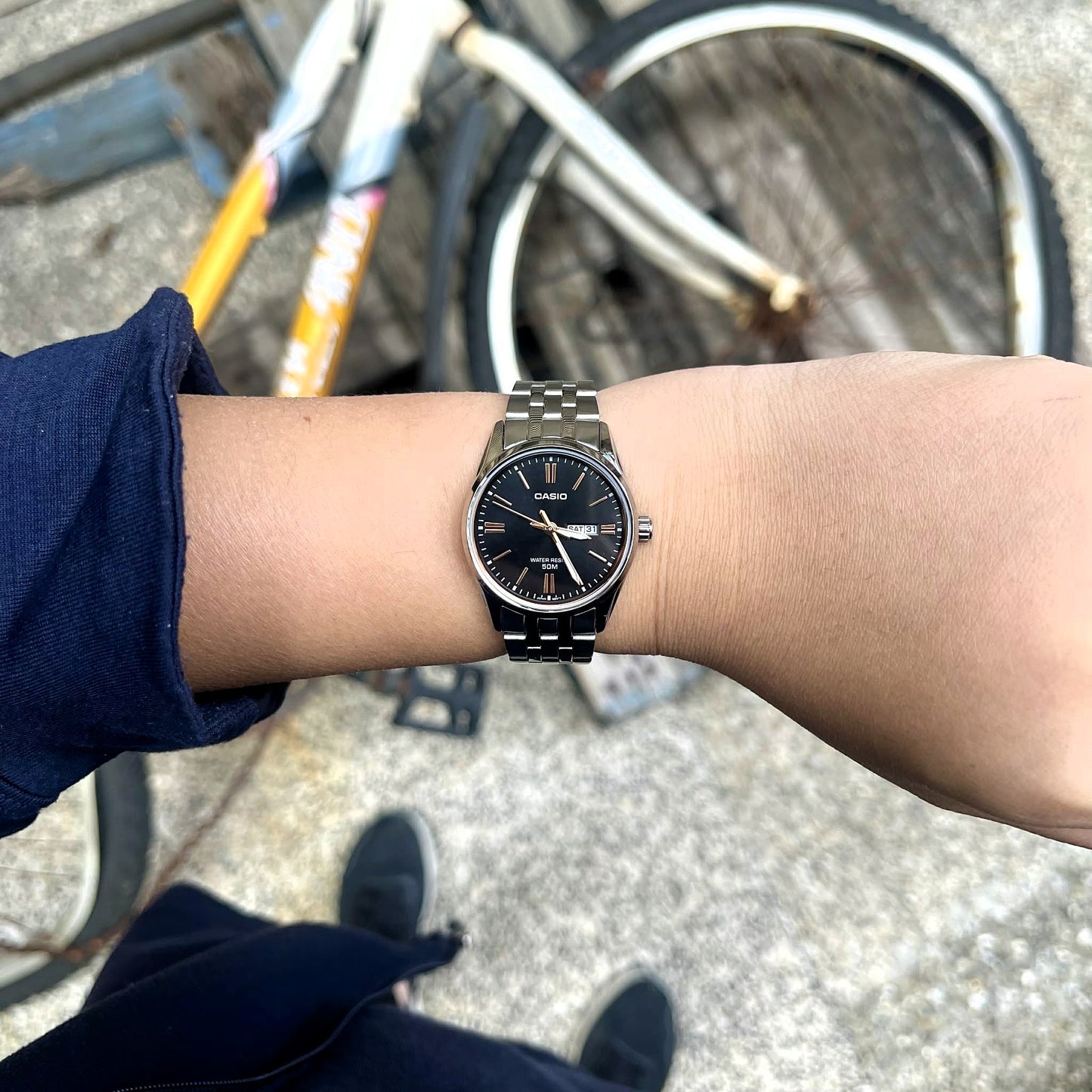 Casio Standard Women's Watch LTP-1335D-1A2 Mineral Glass Stainless Steel Band Triple-fold Clasp