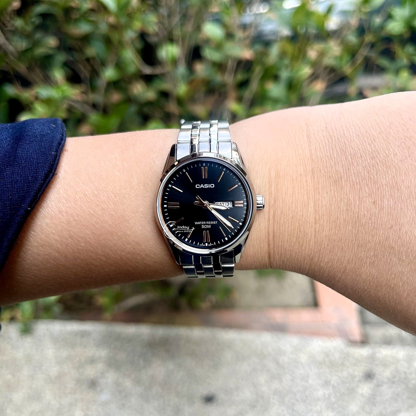 Casio Standard Women's Watch LTP-1335D-1A2 Mineral Glass Stainless Steel Band Triple-fold Clasp