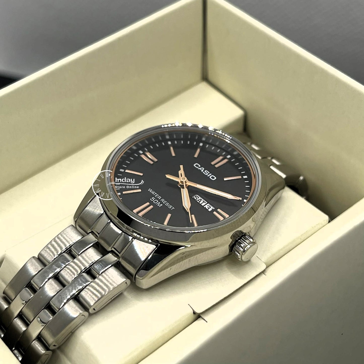 Casio Standard Women's Watch LTP-1335D-1A2 Mineral Glass Stainless Steel Band Triple-fold Clasp