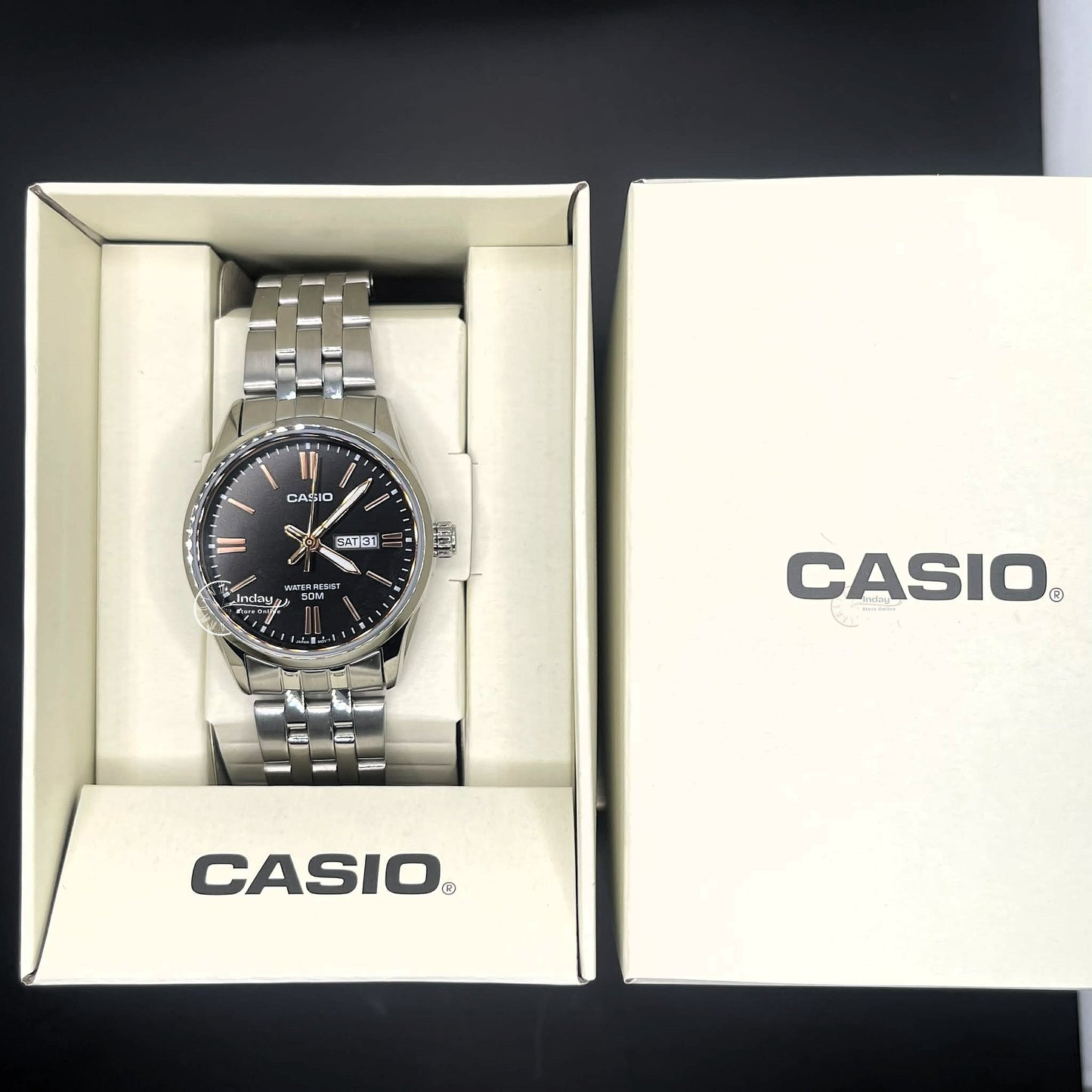 Casio Standard Women's Watch LTP-1335D-1A2 Mineral Glass Stainless Steel Band Triple-fold Clasp