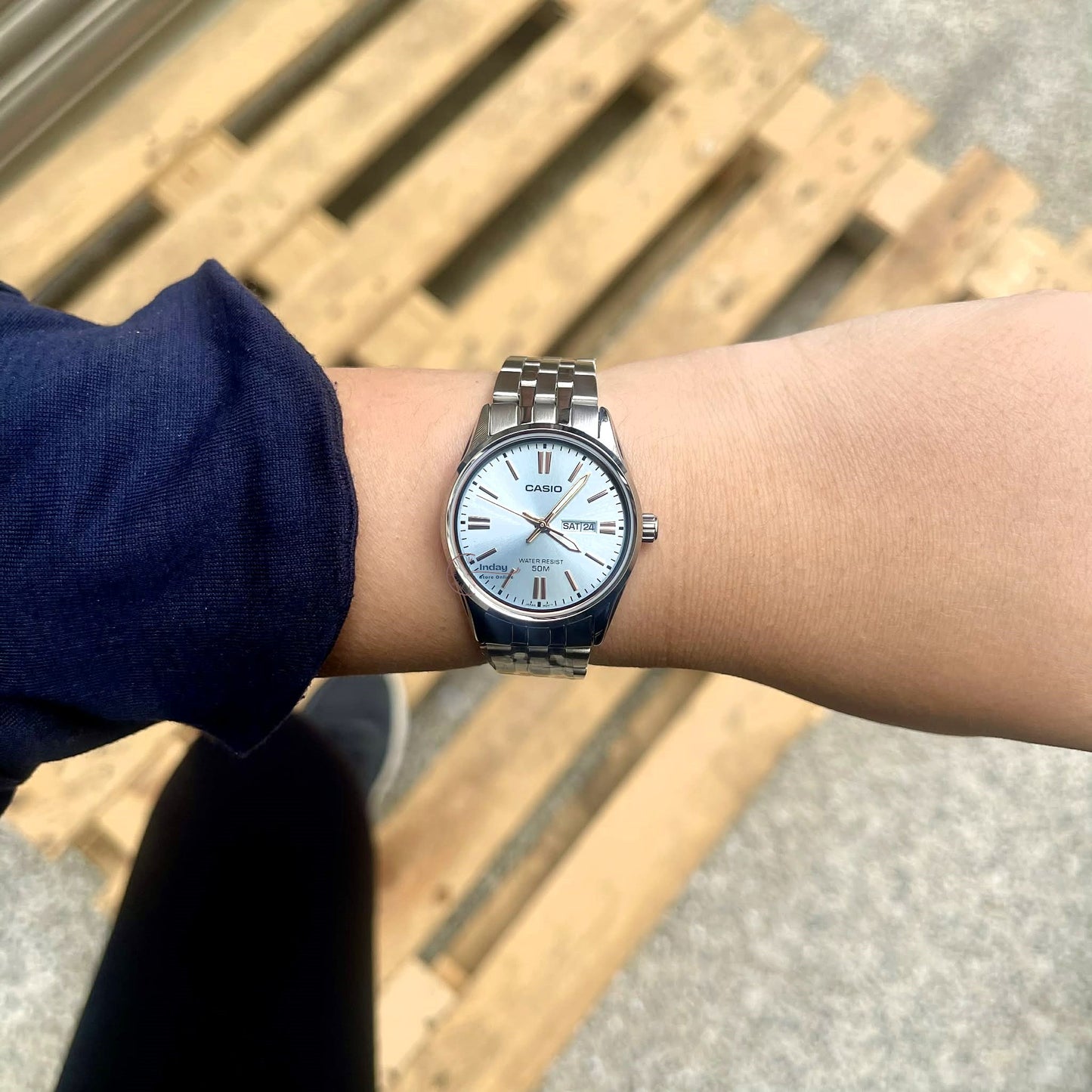 Casio Standard Women's Watch LTP-1335D-2A Mineral Glass Stainless Steel Band Triple-fold Clasp