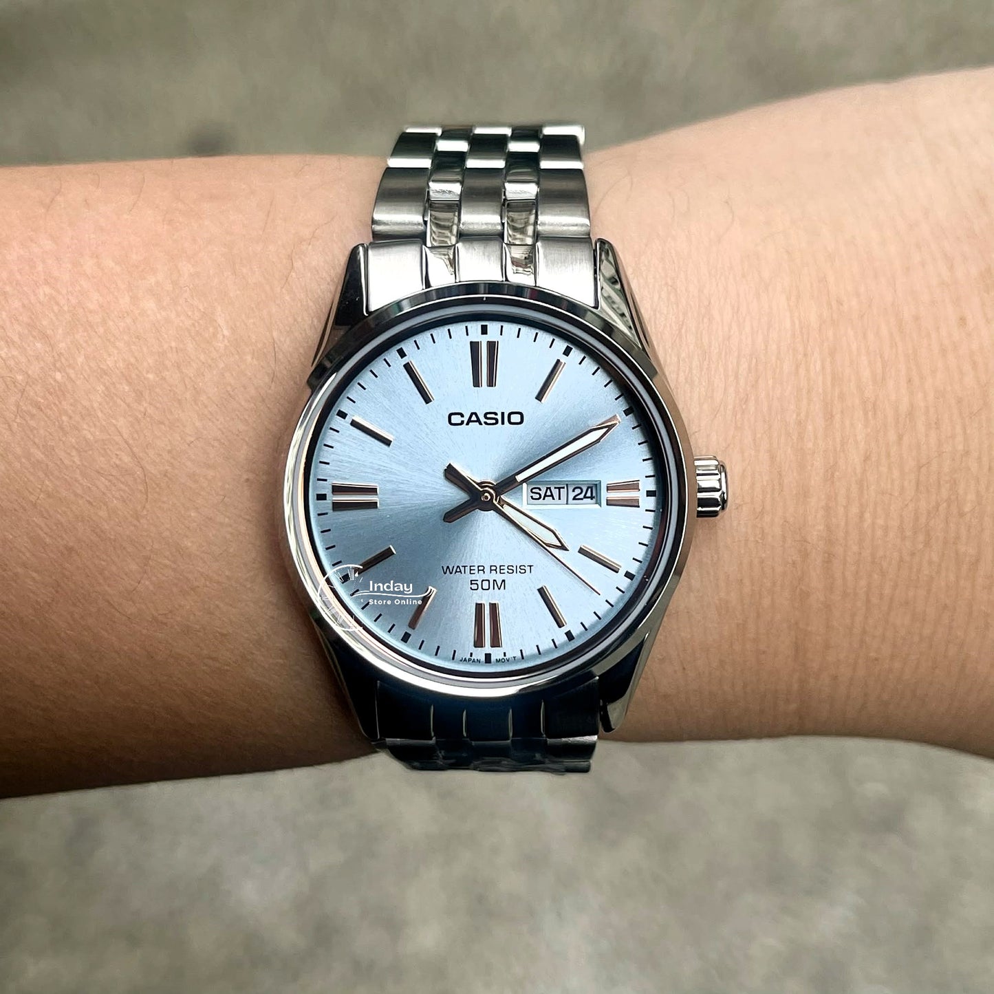 Casio Standard Women's Watch LTP-1335D-2A Mineral Glass Stainless Steel Band Triple-fold Clasp