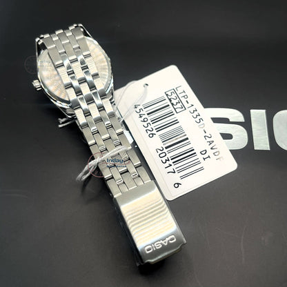 Casio Standard Women's Watch LTP-1335D-2A Mineral Glass Stainless Steel Band Triple-fold Clasp
