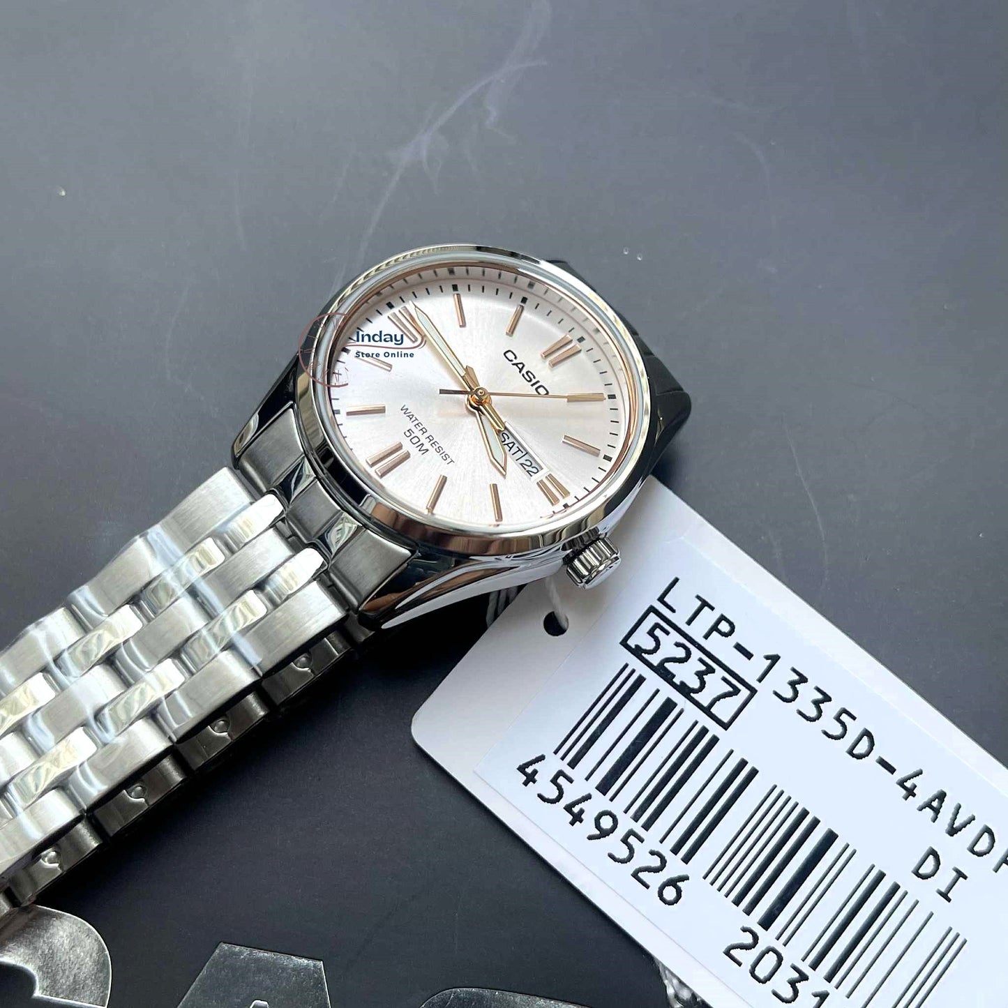 Casio Standard Women's Watch LTP-1335D-4A Mineral Glass Stainless Steel Band Triple-fold Clasp