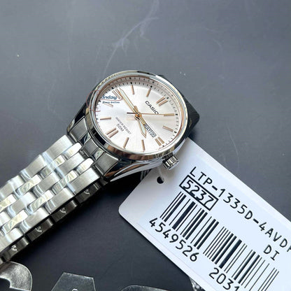 Casio Standard Women's Watch LTP-1335D-4A Mineral Glass Stainless Steel Band Triple-fold Clasp