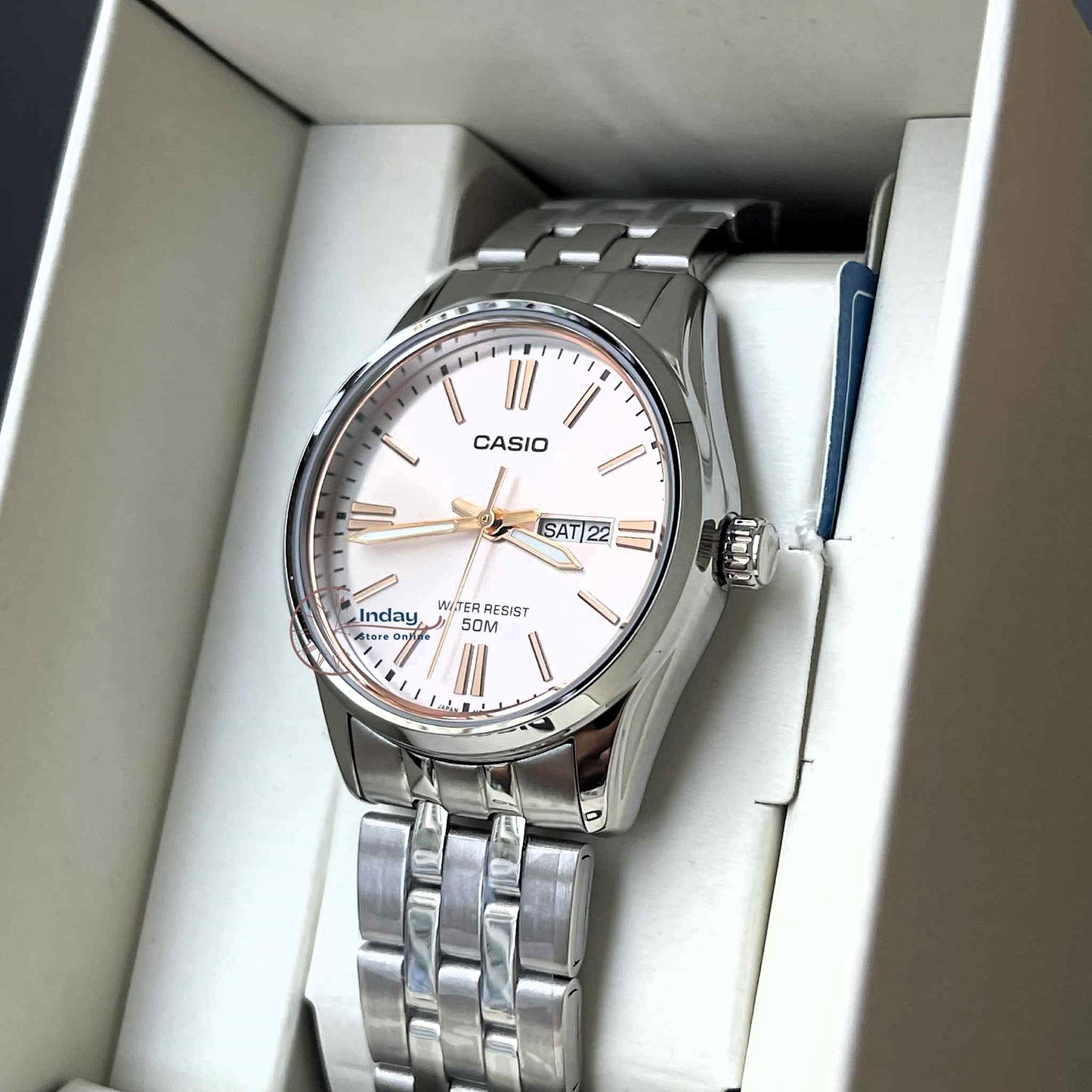 Casio Standard Women's Watch LTP-1335D-4A Mineral Glass Stainless Steel Band Triple-fold Clasp