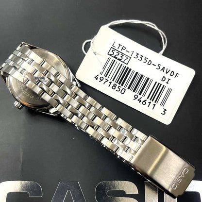 Casio Fashion Women's Watch LTP-1335D-5A Stainless Steel Band Triple-fold Clasp