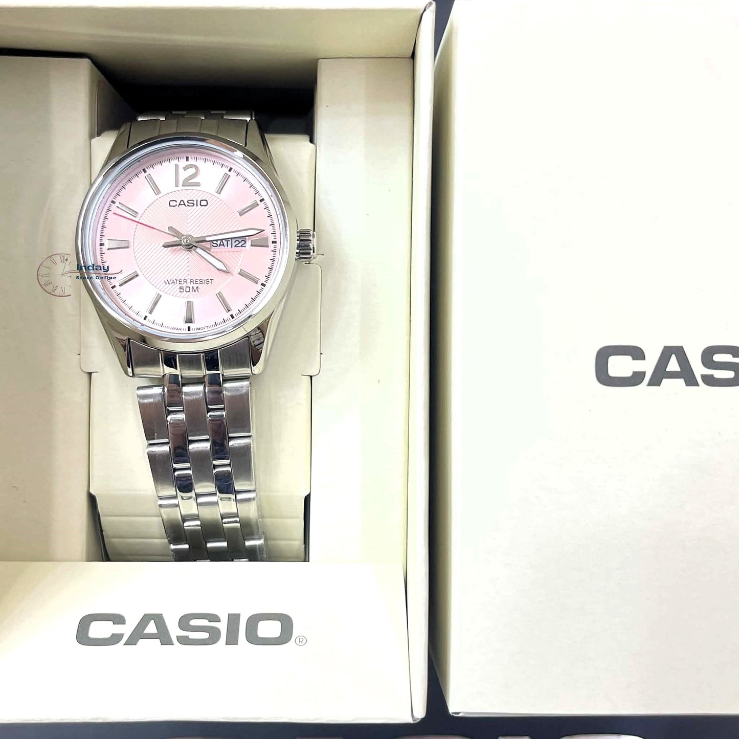Casio Fashion Women's Watch LTP-1335D-5A Stainless Steel Band Triple-fold Clasp