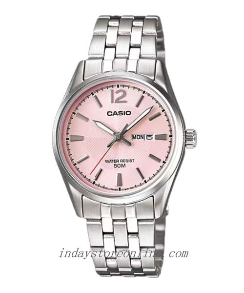 Casio Fashion Women's Watch LTP-1335D-5A Stainless Steel Band Triple-fold Clasp