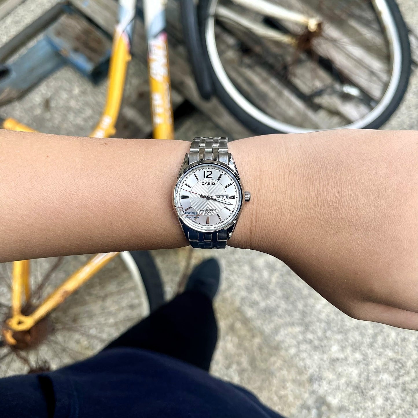 Casio Fashion Women's Watch LTP-1335D-7A Stainless Steel Band Triple-fold Clasp