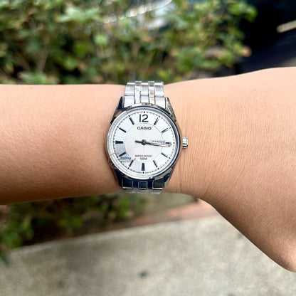 Casio Fashion Women's Watch LTP-1335D-7A Stainless Steel Band Triple-fold Clasp