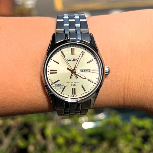 Casio Standard Women's Watch LTP-1335D-9A Mineral Glass Stainless Steel Band Triple-fold Clasp