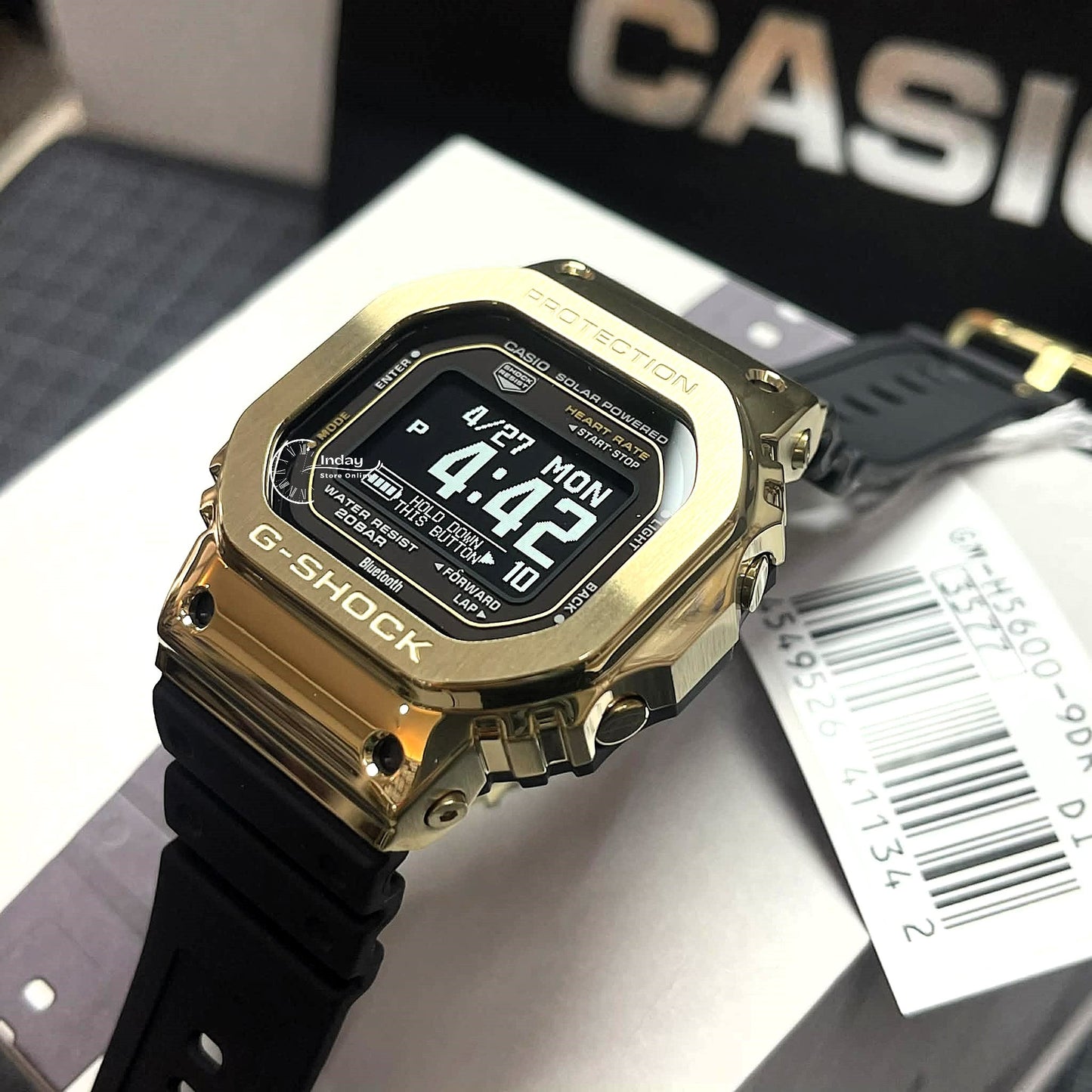 Casio G-Shock G-Squad Men's Watch GM-H5600-9 Resin Band Mineral Glass Shock Resistant Mobile Link Bluetooth Tough Solar