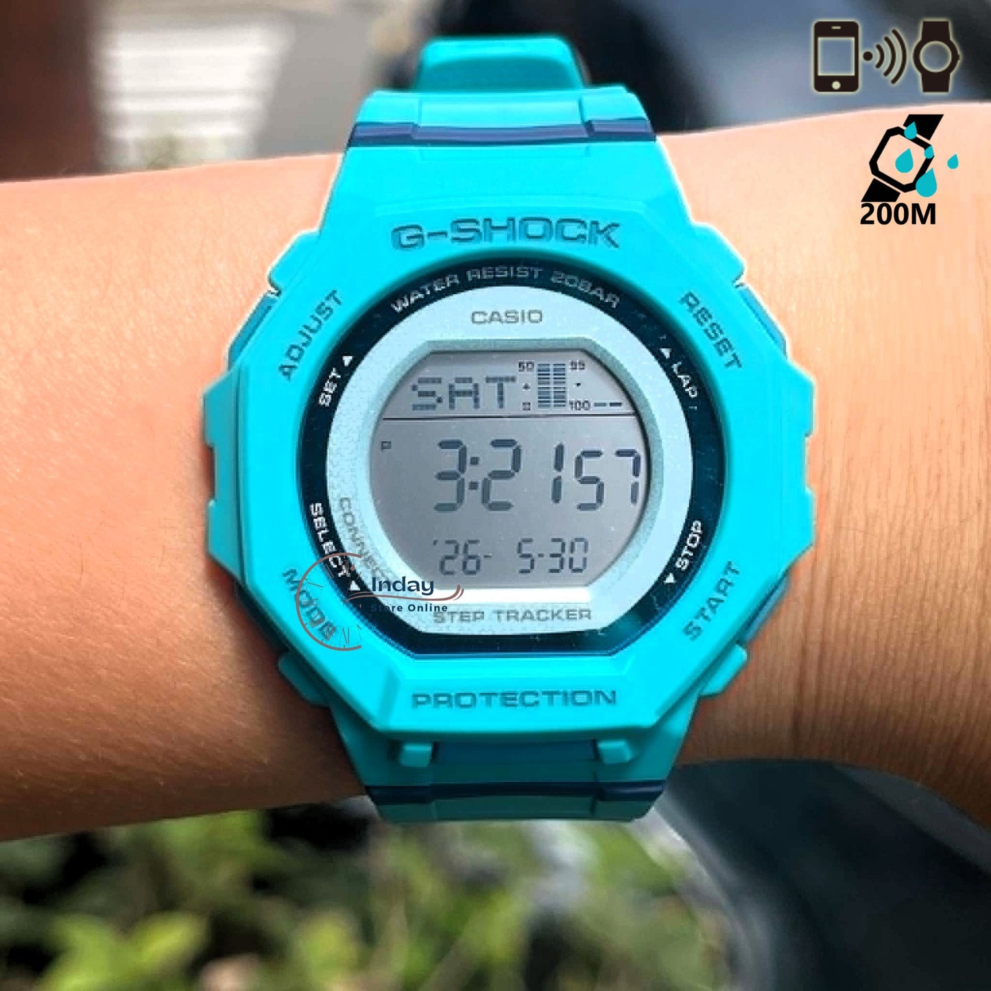Casio G-Shock G-Squad Women's Watch GMD-B300SC-2 Resin Band Mineral Glass Shock Resistant Bluetooth