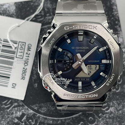 Casio G-Shock G-Steel Men's Watch GM-2110D-2B Stainless Steel Band Shock Resistant Mineral Glass