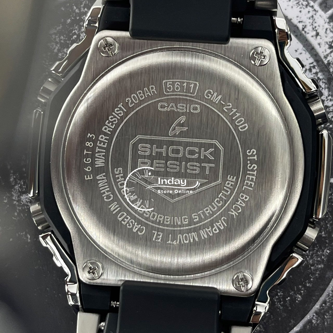 Casio G-Shock G-Steel Men's Watch GM-2110D-2B Stainless Steel Band Shock Resistant Mineral Glass