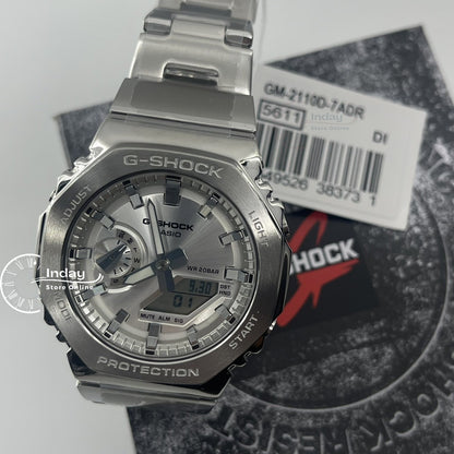 Casio G-Shock G-Steel Men's Watch GM-2110D-7A Stainless Steel Band Shock Resistant Mineral Glass