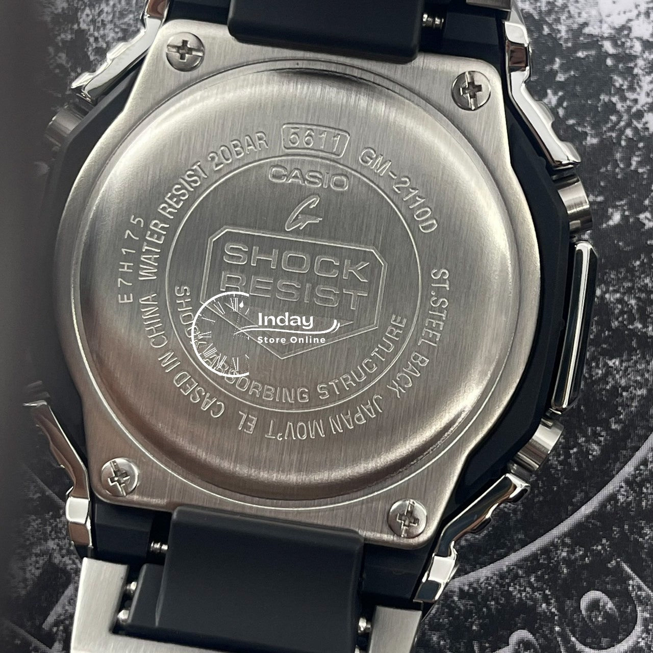 Casio G-Shock G-Steel Men's Watch GM-2110D-7A Stainless Steel Band Shock Resistant Mineral Glass
