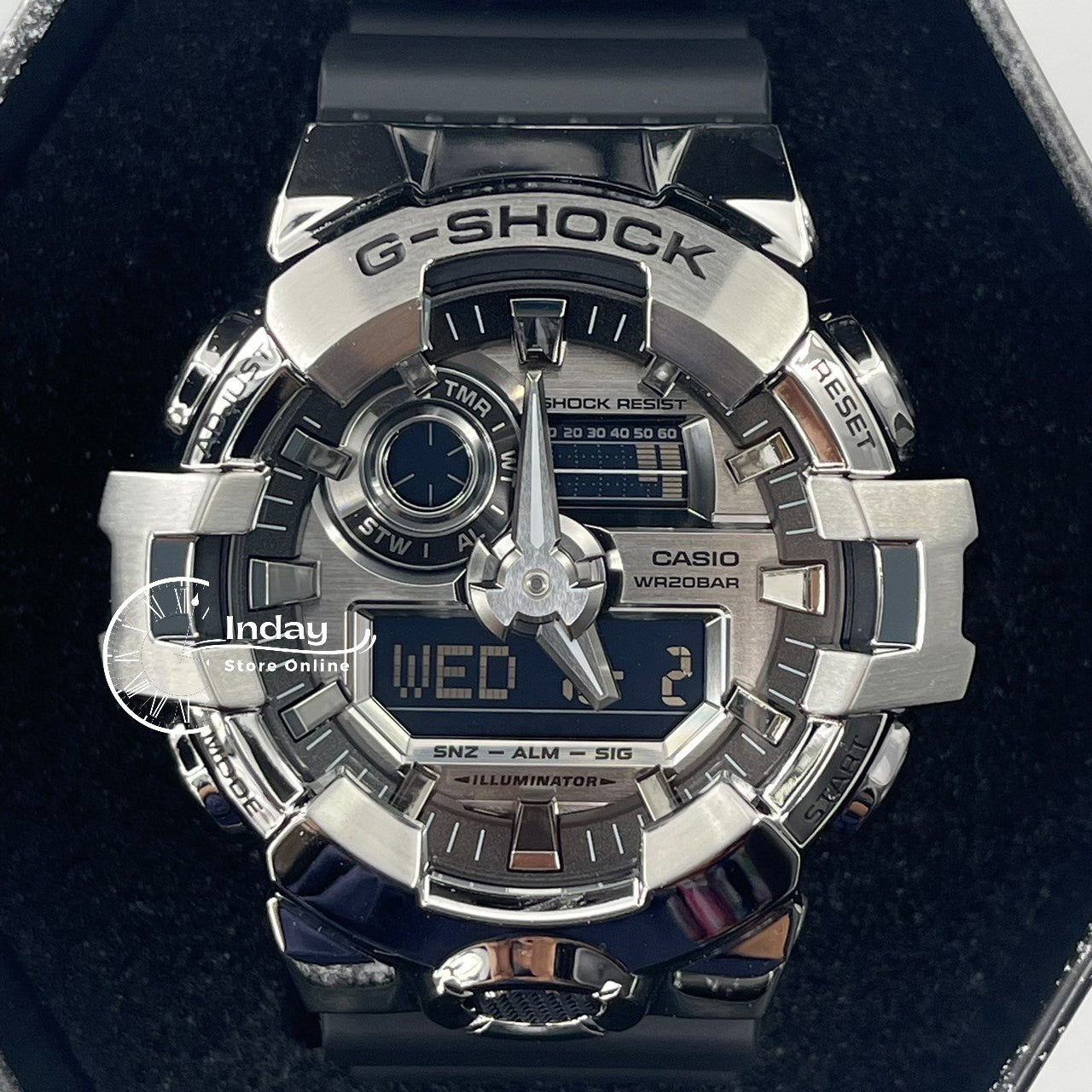 Casio G-Shock G-Steel GM700-1A Orologio Uomo Analogico-Digitale, Colore Argento, Quadrante Metallico