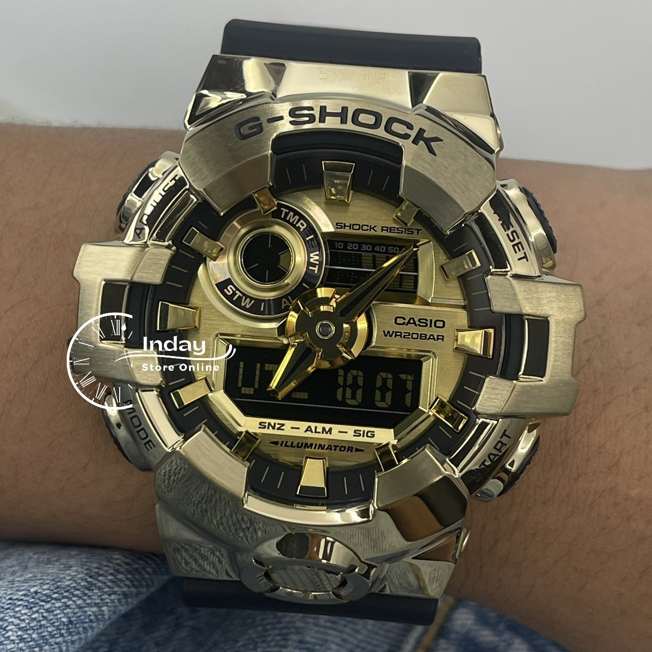Casio G-Shock G-Steel Men's Watch GM-700G-9A Resin Band Shock Resistant Mineral Glass Battery Life 5-Years