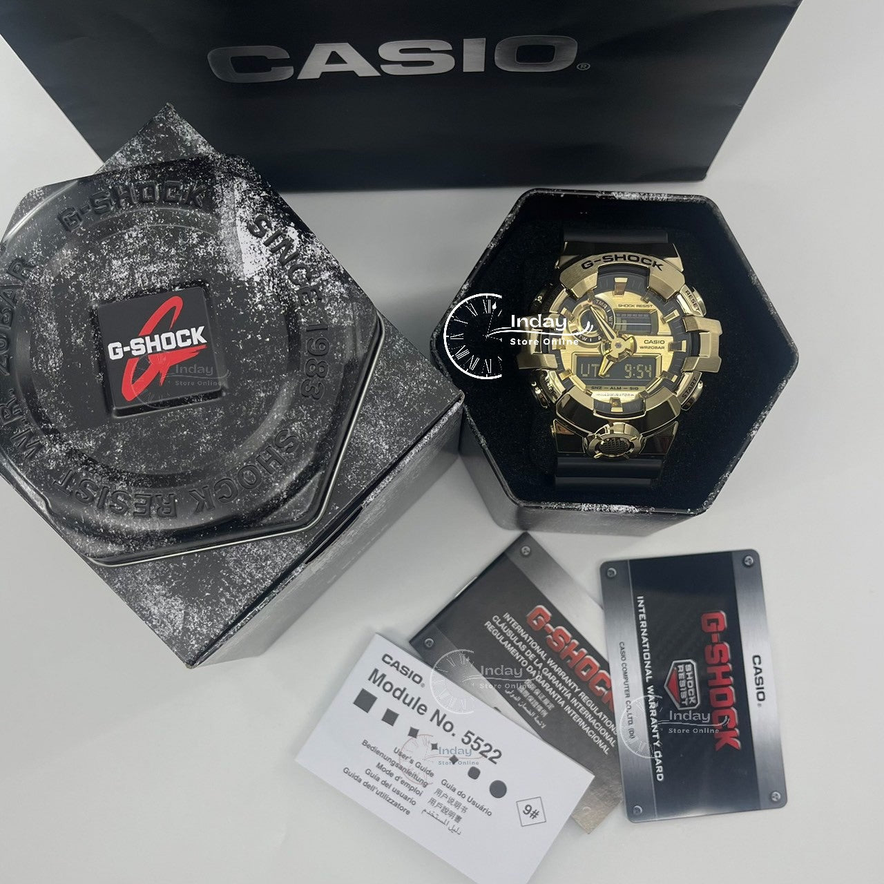 Casio G-Shock G-Steel Men's Watch GM-700G-9A Resin Band Shock Resistant Mineral Glass Battery Life 5-Years