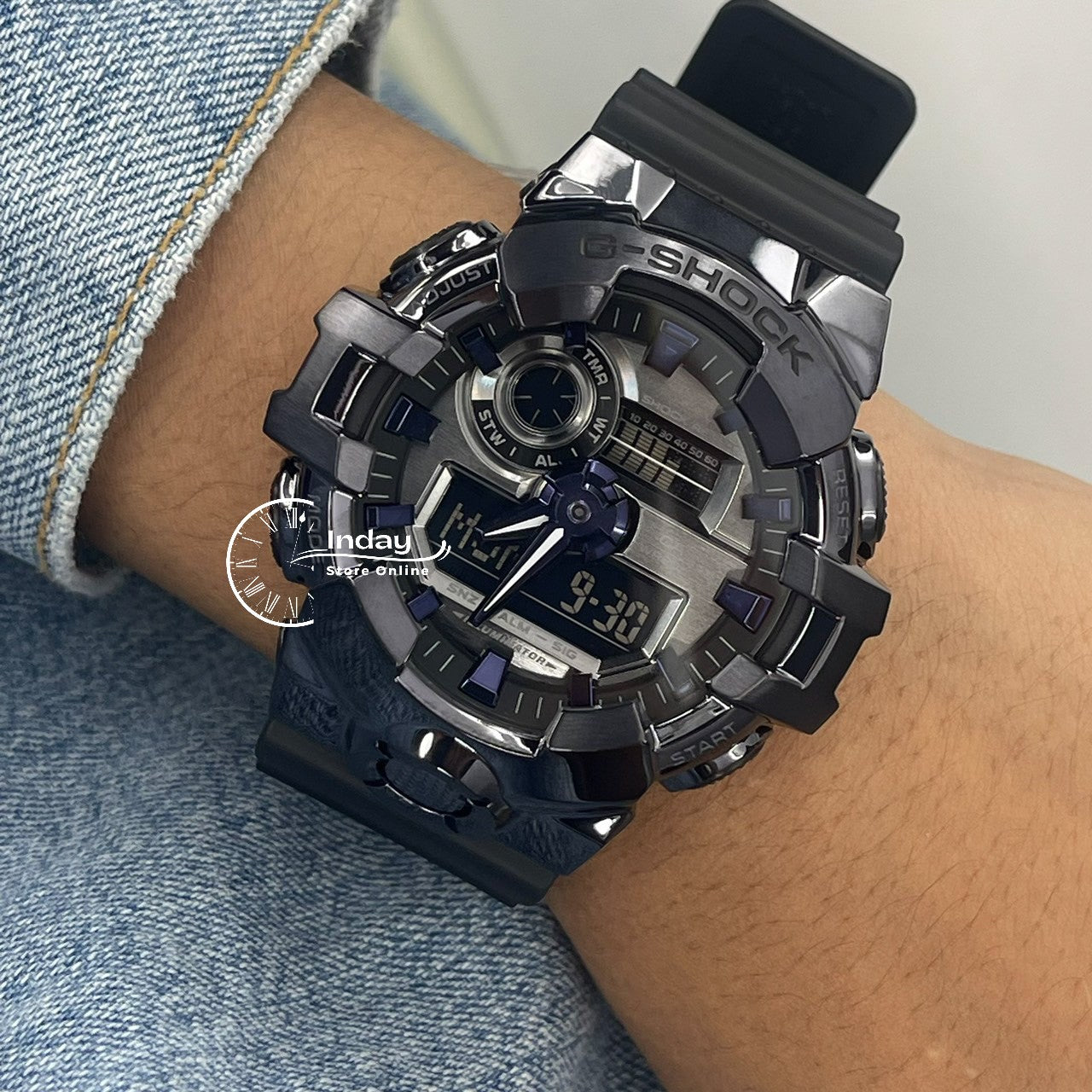 Casio G-Shock G-Steel Men's Watch GM-700P-6A Resin Band Shock Resistant Mineral Glass Battery Life 5-Years