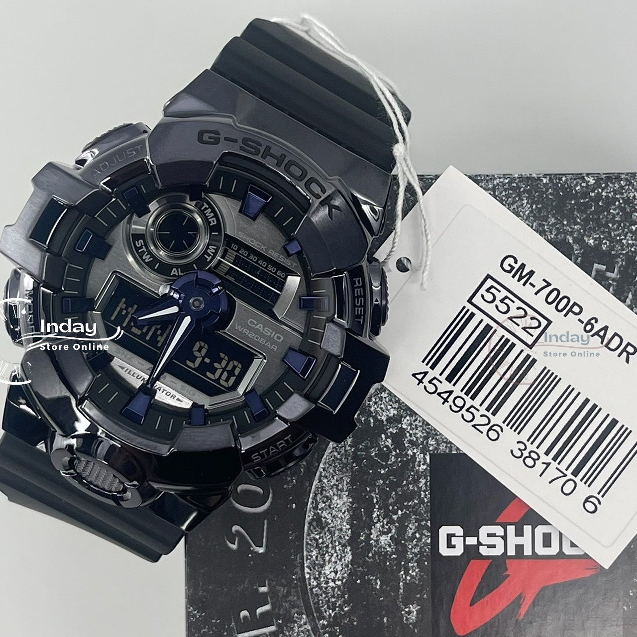 Casio G-Shock G-Steel Men's Watch GM-700P-6A Resin Band Shock Resistant Mineral Glass Battery Life 5-Years