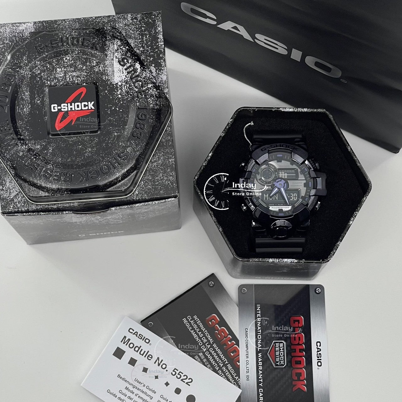 Casio G-Shock G-Steel Men's Watch GM-700P-6A Resin Band Shock Resistant Mineral Glass Battery Life 5-Years