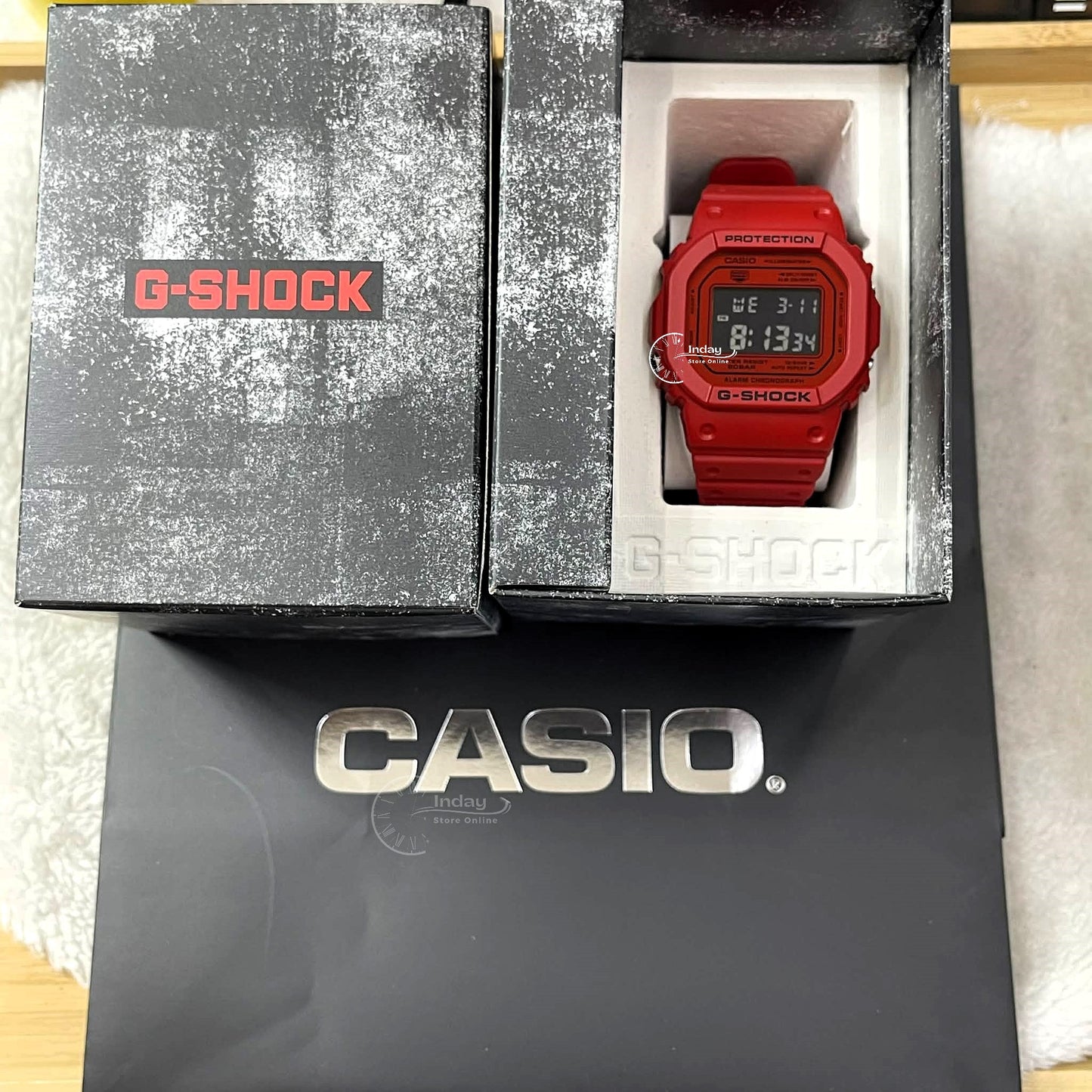 Casio G-Shock Men's Watch DW-5600RRB-4 Mineral Glass Resin Band Shock Resistant Battery Life: 5 Years