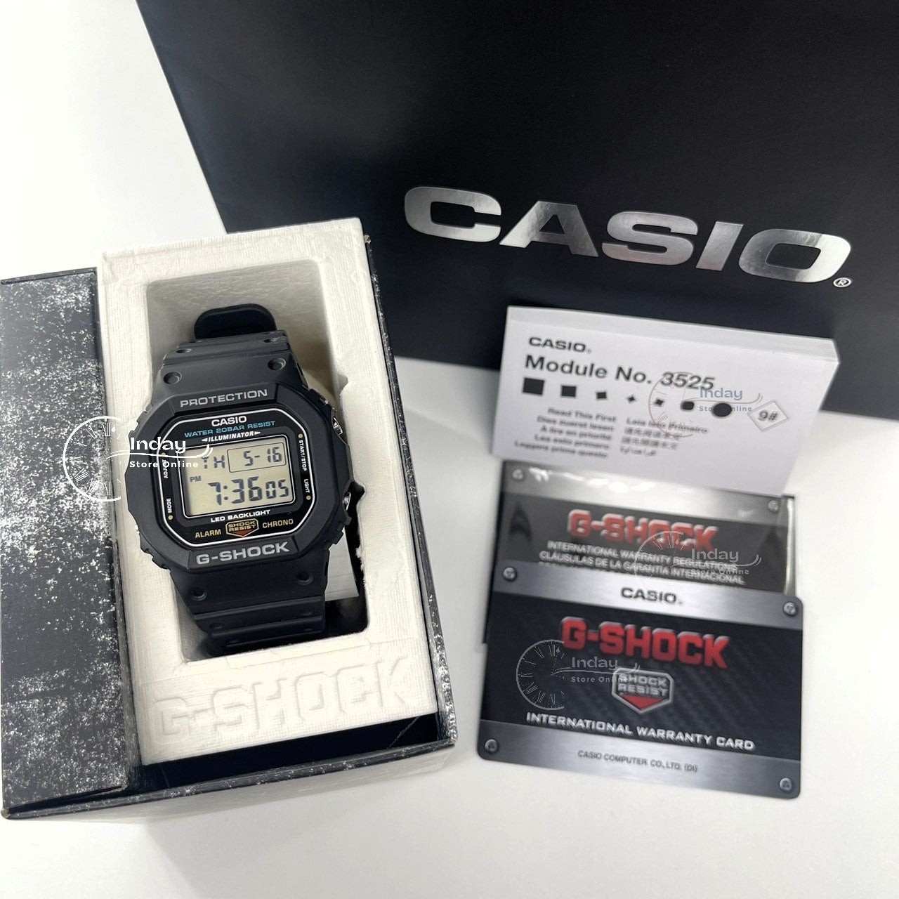 Casio G-Shock Men's Watch DW-5600UE-1 Resin Band Mineral Glass Shock Resistant