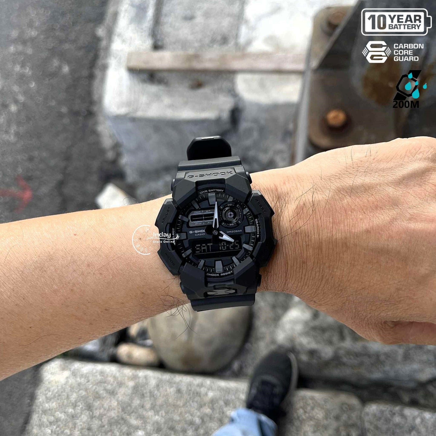 Casio G-Shock Men's Watch GA-010-1A1 Shock Resistant Carbon Core Guard Structure Battery Life 10-Years