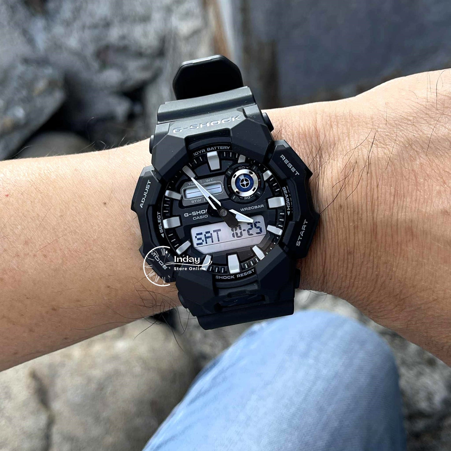 Casio G-Shock Men's Watch GA-010-1A Bio-based Resin Band Shock Resistant Mineral Glass Battery Life 10-Years