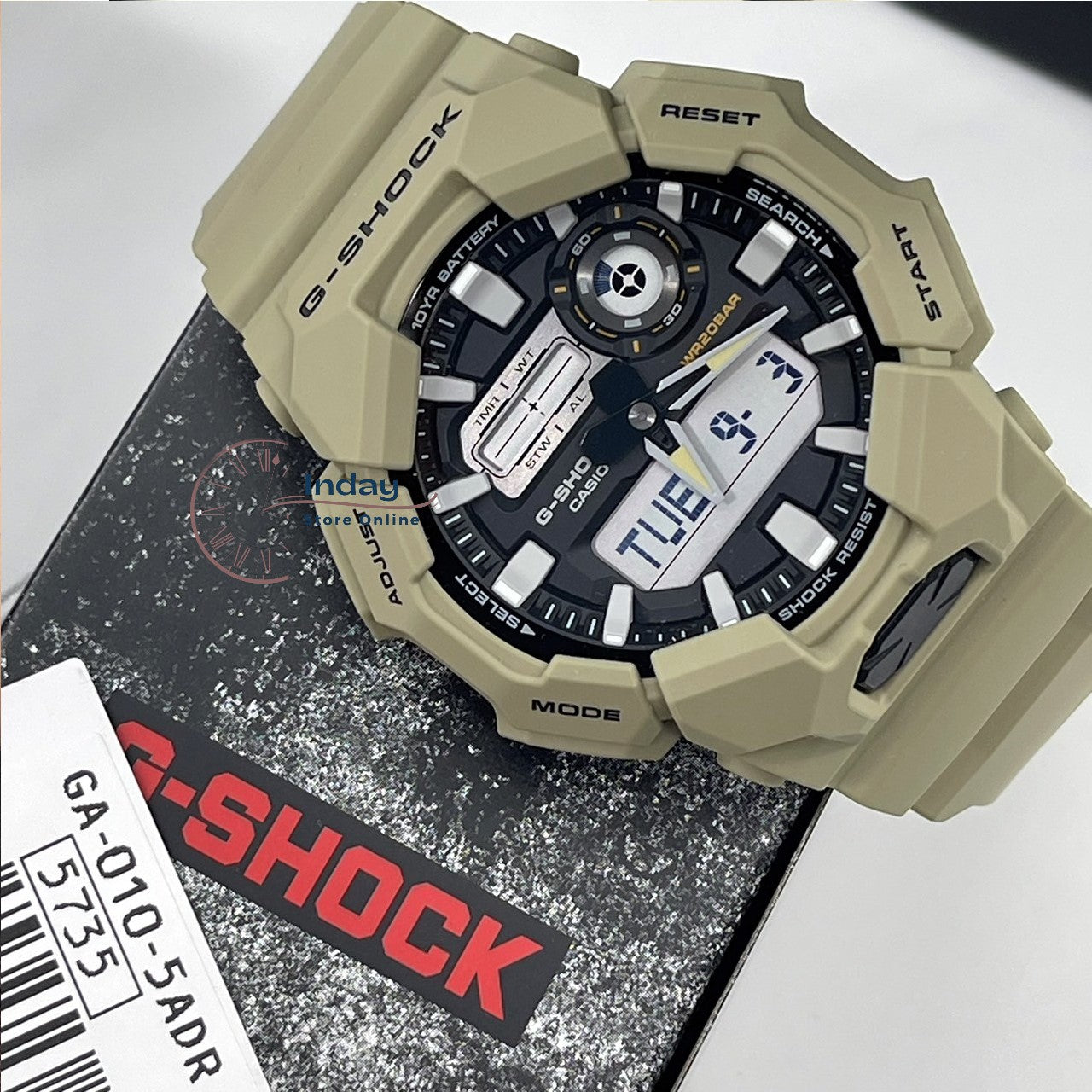 Casio G-Shock Men's Watch GA-010-5A Bio-based Resin Band Shock Resistant Mineral Glass Battery Life 10-Years