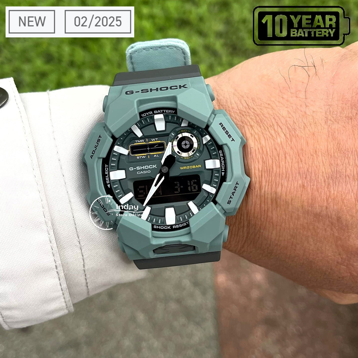 Casio G-Shock Men's Watch GA-010CE-2A Cloth Band Shock Resistant Battery Life: 10 years