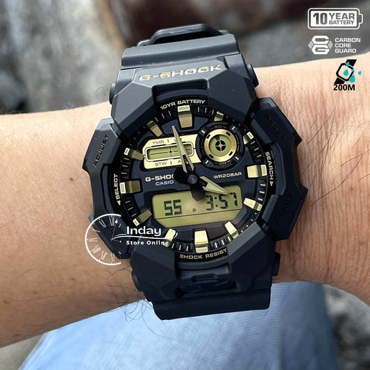Casio G-Shock Men's Watch GA-010GB-1A9 Mineral Glass Shock Resistant Carbon Core Guard Battery Life: 10 years