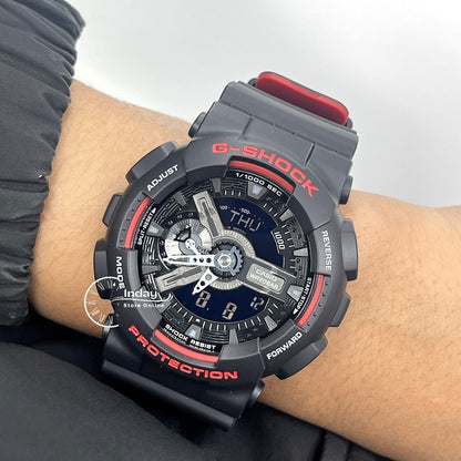 Casio G-Shock Men's Watch GA-110HR-1A Analog-Digital GA-110 Series Sporty Watch Black & Red Series