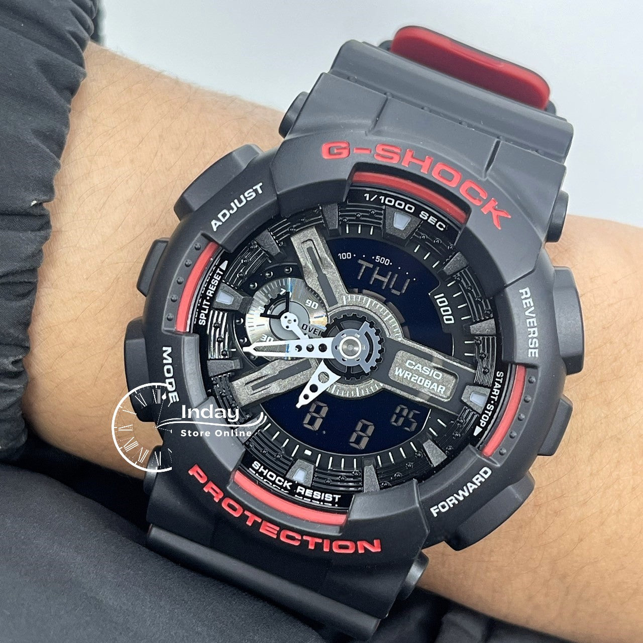 Casio G-Shock Men's Watch GA-110HR-1A Analog-Digital GA-110 Series Sporty Watch Black & Red Series