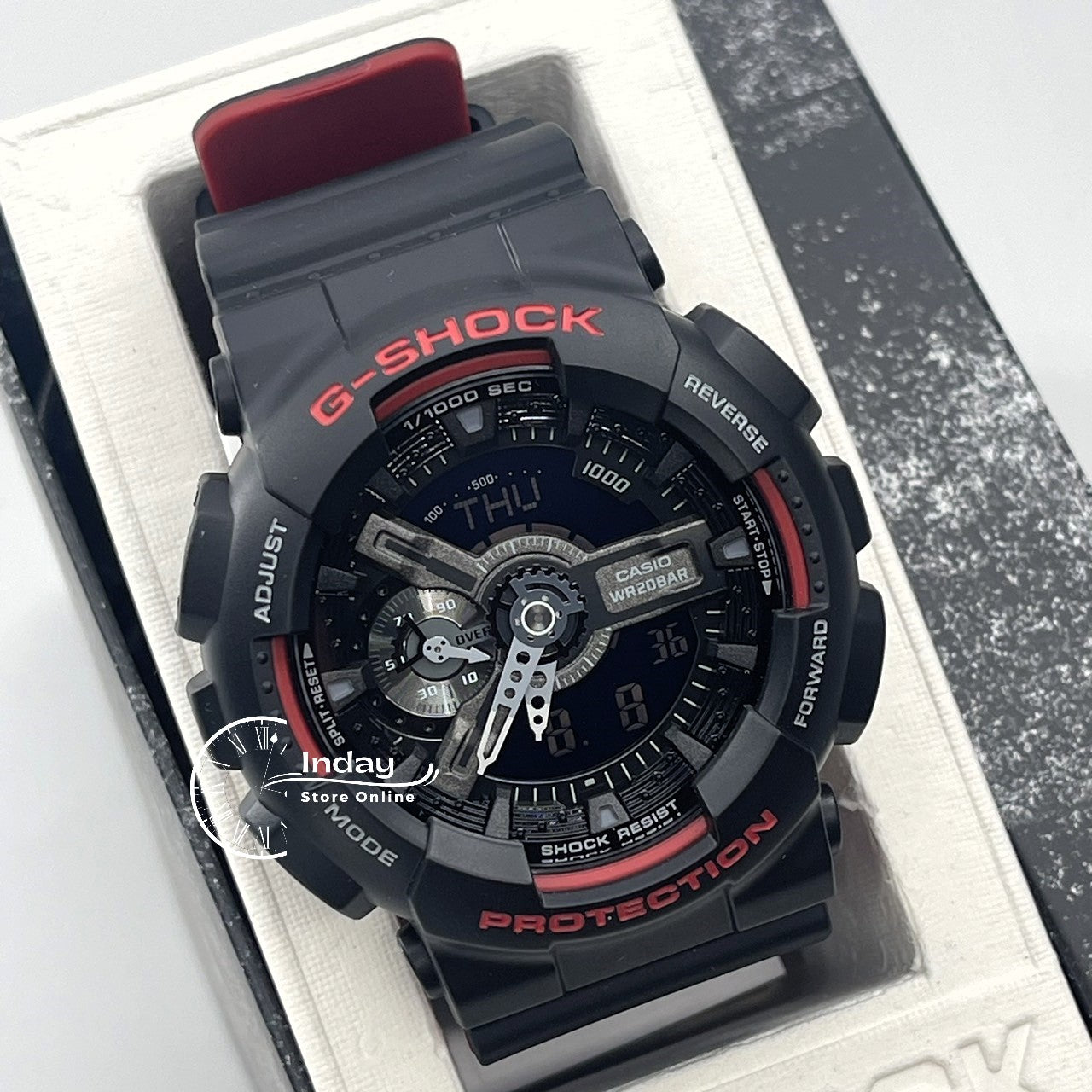 Casio G-Shock Men's Watch GA-110HR-1A Analog-Digital GA-110 Series Sporty Watch Black & Red Series