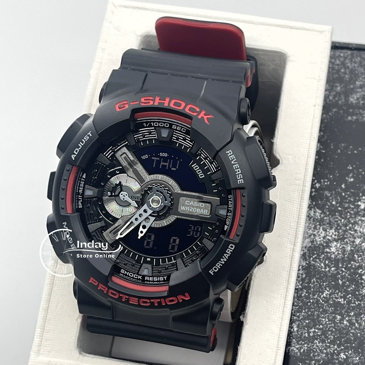 Casio G-Shock Men's Watch GA-110HR-1A Analog-Digital GA-110 Series Sporty Watch Black & Red Series